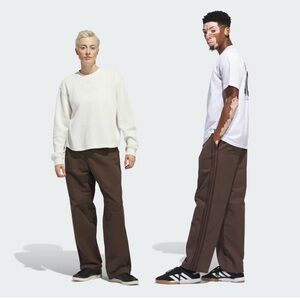 Adidas Originals 3-Stripes Skate Chino Pants in Brown/Dark Brown - NWT sz 34x32